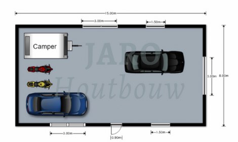  Plattegrond van de garage in Woerden 