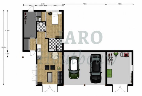  Plattegrond van de mantelzorgwoning in Groessen 