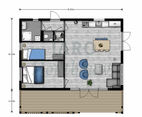  Plattegrond van de recreatiewoning in Den Haag 