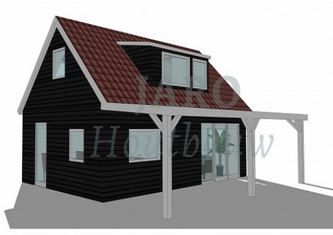 Tekening van de recreatiewoning in Oostkapelle 