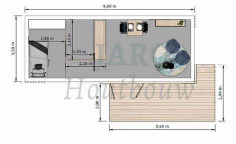  Plattegrond van de mantelzorgwoning in Amersfoort 