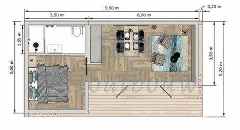  Plattegrond van de verplaatsbare mantelzorgwoning in Den Haag 