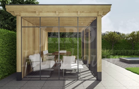 Een luxe orangerie voor in de tuin van eikenhout