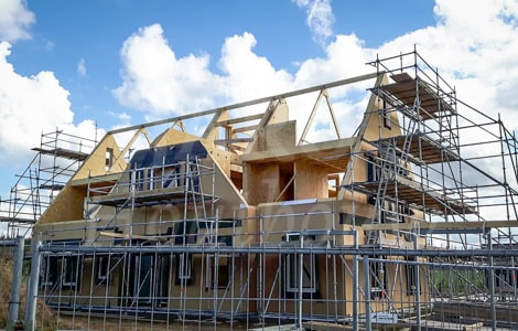 Voorzijde houten huis in Elspeet gebouwd door Jaro Houtbouw