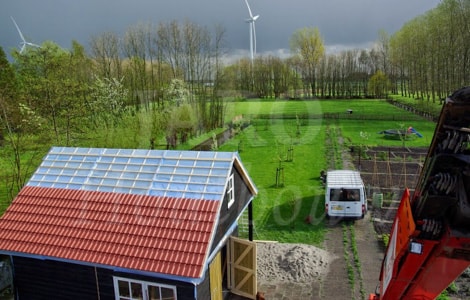 Houten schuur in de achtertuin te Hazerswoude-Rijndijk